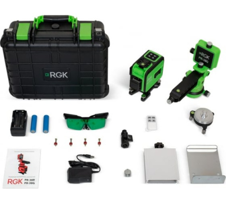 Лазерный построитель плоскостей RGK PR-38G купить по низкой цене | МАКСПРОФИТ